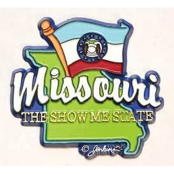 Missouri State Map-Flag Fridge Collectible Souvenir Magnet