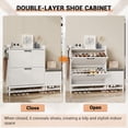 thumbnail image 6 of Soonbuy Shoe Cabinet with Bench, Farmhouse Narrow Slim Shoe Storage Cabinet 2 Flip Drawers for Entryway Hallway Living Room, 6 of 9