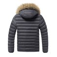 thumbnail image 3 of Ceisia Men Thick Fleece Lined Warm Winter Puffer Coat With Hood Casual Outerwear Gray M Gift, 3 of 4