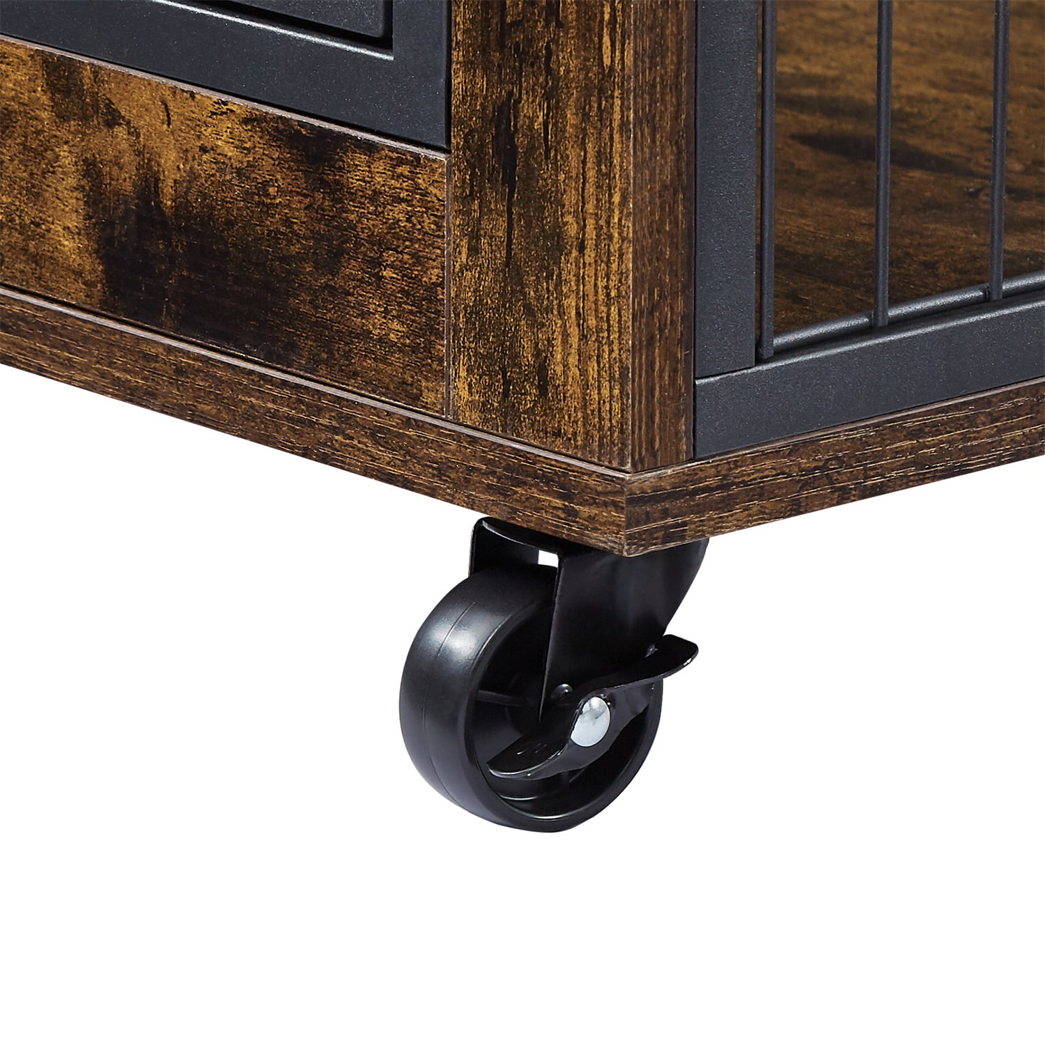 Pefilos 24" Dog Cage for Indoor Dog Crate for Medium Dogs Nightstand Dog House Side Table with Double Doors and Lift Top Casters, Brown Pefilos 24" Dog Cage for Indoor Dog Crate for Medium Dogs Nightstand Dog House Side Table with Double Doors and Lift Top Casters, Brown