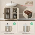 thumbnail image 3 of HOMCOM Under Sink Bathroom Cabinet with 2 Doors and Shelf, Pedestal Sink Bathroom Vanity Furniture, Weathered Gray Oak, 3 of 9