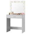 thumbnail image 4 of Tcbosik 54.3" Vanity Desk, Makeup Table with Lighted Mirror and Storage Drawer, Dressing Table for Bedroom, White, 4 of 6