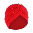 thumbnail image 2 of Babysbule Hats for Women Winter Women Beading India Hat Muslim Ruffle Chemo Hat Beanie Wrap Cap, 2 of 2
