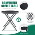 thumbnail image 4 of Costway 3PCS Outdoor Bistro Set Folding Table and Chairs Garden Deck Black, 4 of 10