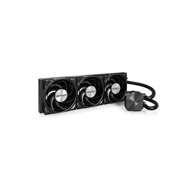 MONTECH HyperFlow Silent 360 Black – Ultra-Quiet AIO Liquid CPU Cooler, 3100RPM Pump, Triple Silent Fans, High-Efficiency Radiator for Superior Heat Dissipation, Intel & AMD Compatible, ARGB-Free Mini