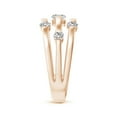 thumbnail image 4 of ANGARA Natural Triple Row Dotted Diamond Orbit Ring in 14K Rose Gold for Women (Size-3.7mm| Color-I-J| Clarity-I1-I2) | April Birthstone, Anniversary, Jewelry Gift for Women | Natural Diamond Ring, 4 of 10