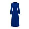 thumbnail image 3 of Njagoc3 Womens Long Sleeve V - Neck Maxi Dress, A - Line Formal Gown, Fall Party & Ceremony Wear, 3 of 5