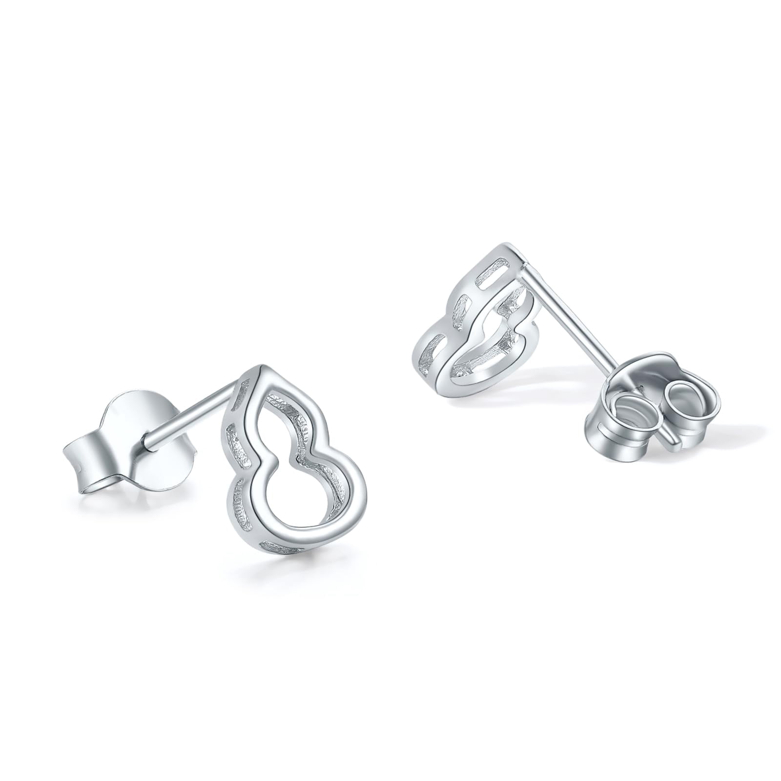 ZHOU LIU FU PT950 Platinum Gourd Earrings Delicate Lucky Hulu Studs Hollow Design Hypoallergenic Earrings for Women Mom Daughter Birthday Anniversary B0914323