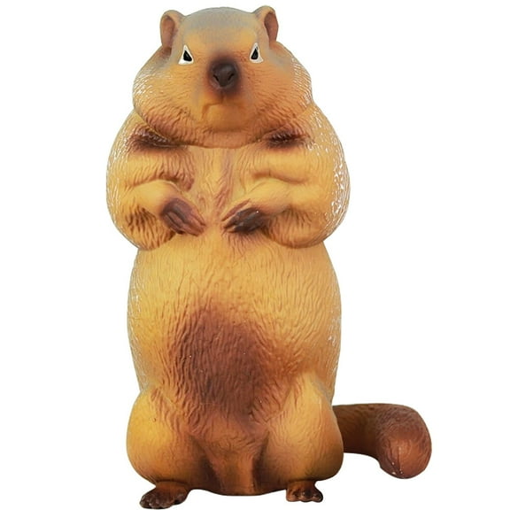 Adorable Brown Groundhog Figurine for Decoration Made of Plastic 6 inches