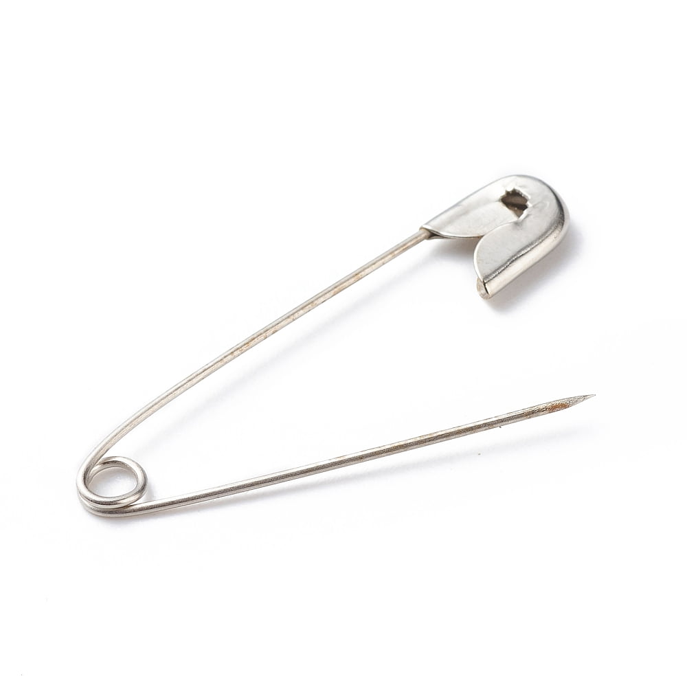 Iron Safety Pins Platinum 36~38x8x3mm Pin: 1mm about 1000pcs/bag