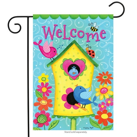sunny days spring garden flag primitive birds floral 12.5" x 18" briarwood lane
