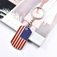 thumbnail image 5 of YYKihy American Flag Independence Day Alloy Keychain Red White Blue Flag Color USA Flag Keychain, 5 of 6
