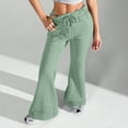 thumbnail image 2 of WULMLEO Wide Leg Sweatpants Women Casual Flare Pants with Pockets Straight Leg Y2k Baggy Sweatpants Fall Fleece Sweat Pants Mint Green L, 2 of 9