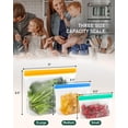 thumbnail image 2 of IDEATECH Reusable 18 Pack Various Size Food Storage Gallon Bags for Travel Washable Freezer Clear Thick Snack Prep Big Meat Containers for Meal Bread Resealable Fruit Kids Lunch, 2 of 7
