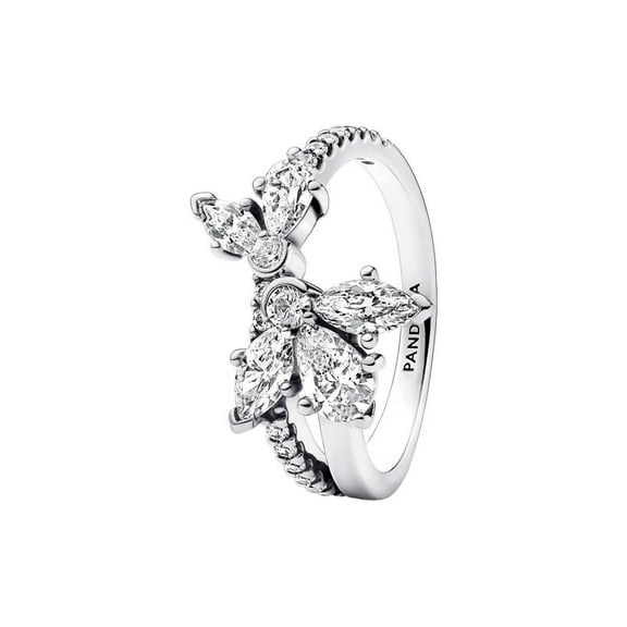 Pandora Sparkling Asymmetrical Herbarium Cluster Ring