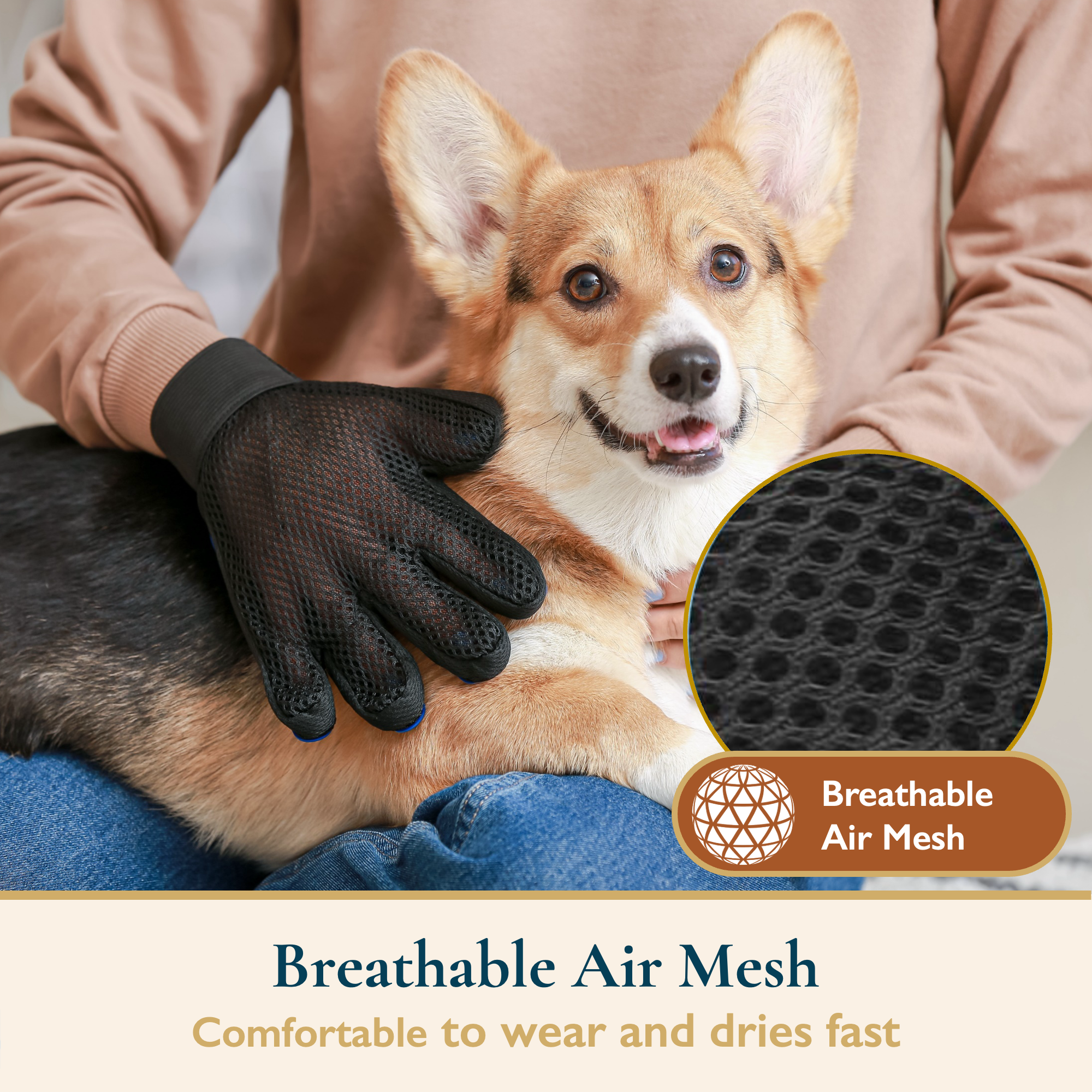 ComfiTime Pet Hair Remover & Grooming Gloves Set photo 8