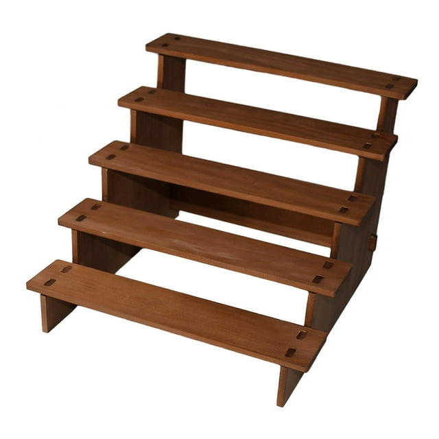 serony Wooden Display Riser Shelf Collectibles Display layer display stand is Stand for Dolls Figures Toys 5 Layer 30cm