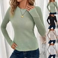 thumbnail image 1 of Sentmoon T-Shirts pour Femmes à Col Rond à Manches Longues Vêtements d'Automne pour Femmes Grande Taille Extensible Ample Couleur Unie Tenues d'Automne Décontractées pour l'Automne Style Blanc TG, 1 of 8