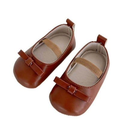 HaiMao Baby Boys Girls Shoes Clearance Soft Sole Infant Moccasins Oxford Loafers Newborn Shoes Anti-Slip Toddler Wedding Uniform Dress Shoes First Walkers Brown M/7 Months