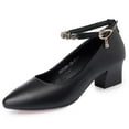thumbnail image 1 of Chaussures de Mariée à Talon Bloc Légères pour Femmes, Talon Épais de Travail, Mode, Bride à la Cheville, 1 of 5