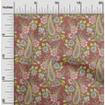 thumbnail image 2 of oneOone Cotton Poplin Dark Peach Fabric Paisleys Sewing Material Print Fabric By The Yard 56 Inch Wide, 2 of 6