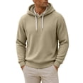thumbnail image 3 of Atkumj Waffle Hoodies for Men Trendy Adjustable Drawstring Hooded Sweatshirt Casual Solid Color Long Sleeve Pullover Hoodie, 3 of 10