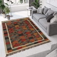 thumbnail image 2 of Kilim Wool Jute Rug – Handwoven Southwestern Area Rug with Tribal Geometric Pattern & Fringe 5 X 8   FEET, 2 of 7