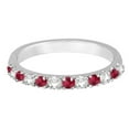 thumbnail image 4 of Diamond and Ruby Ring Guard Anniversary Band 14K White Gold (0.37ct), 4 of 4