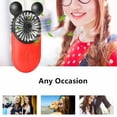 thumbnail image 4 of Cute Mini Personal Fan, 3 Adjustable Speeds, Portable Stand, for Indoor Outdoor Activities, 3 Pack Cute Mouse Fan (Red + Pink + Yellow), 4 of 5