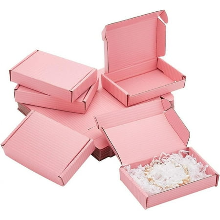 30 Pack 12.7x8.2x2.8cm Cardboard Postal Boxes Gift Boxes Small Shipping Box Mailers Kraft Boxes Corrugated Cardboard Postal Boxes for Packaging Posting Mailing Small Business Pink Pink