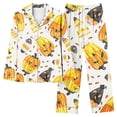 thumbnail image 2 of BiZtdJrK Fashion Sleepwear Sets for Women Novelty Pumpkin Printed Halloween Pajamas 2 Piece Outfits Long Sleeve Lapel Button Down Shirts and Pants Lounge Set with Chest Pocket BB-Multicolor M, 2 of 5