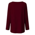 thumbnail image 5 of Womens Long Sleeve Shirts Tops Long Shirt Oversize Basic Long Sleeve Pullover Tunic Crew Neck V Neck Long Sleeve Top Casual Plain Tops Spring Summer Cotton Shirts Blouses for Women Dressy Casual, 5 of 7