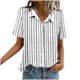 thumbnail image 4 of Blusas para las Mujeres Casual Impreso Manga Corta con Detalle de Bolsillo Y Botón, Camiseta de Poliéster Suave para Uso Diario en Casa O Trabajo, Estilo de Verano de Moda, 4 of 6