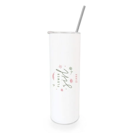 Personalized Name Floral Flower Girl Wedding Tumbler