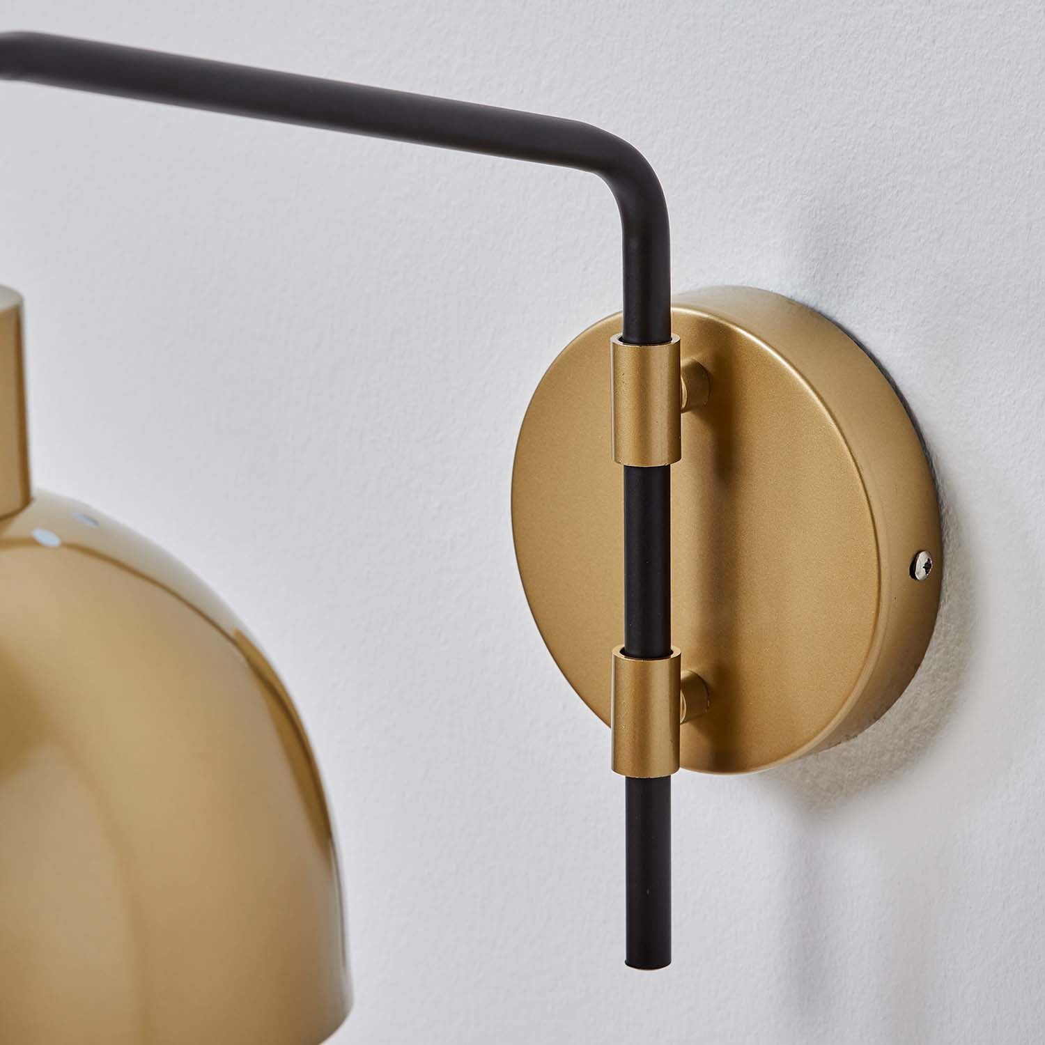 Better Homes & Gardens Wall Light Sconce, Burnished Brass and Matte Black Finish