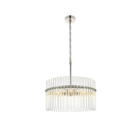 Living District Paulina 20 Inch Chandelier In Polished Nickel