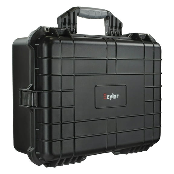eylar SA00002 Large Waterproof and Shockproof Gear Hard Case with Foam Insert (Black), SA00002