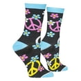 thumbnail image 3 of Crazy Socks Peace Signs Fun Print Novelty Crew Socks for Women, 3 of 6
