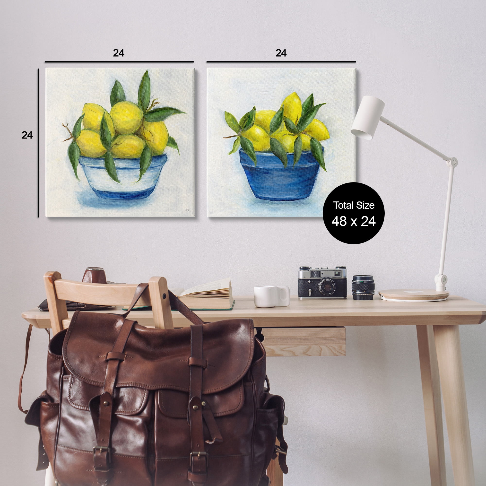 Stupell Industries Traditional Lemon Bowls Food & Beverage Painting Gallery Wrapped Canvas Art Print Wall Art, 24 x 24, Set of 2