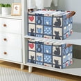 thumbnail image 2 of Yayeee Foldable Storage Basket for Shelves with Handles Set of 2 Waterproof Cloth Bins, Black Cats and Hearts, 2 of 7