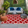 thumbnail image 2 of Red Morocco Outdoor Rug for Patio/Deck/Porch, Non-Slip Large Area Rug 6 x 9 Ft, Geometric Moroccan National Abstract Art Indoor Outdoor Rugs Washable Area Rugs, Reversible Camping Rug Carpet Runner, 2 of 8