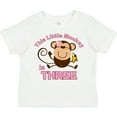 thumbnail image 3 of Inktastic Little Monkey Girl 3rd Birthday Girls Toddler T-Shirt, 3 of 5