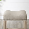 thumbnail image 2 of Miekor Furniture CoCo Upholstered Backless Saddle Seat Counter Stools 24" height Set of 2, Tan 74802, 2 of 5