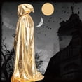 thumbnail image 2 of Likimi Halloween Costumes For Adults Dress Up Hooded Solid Color Stage Show Cosplay Tops Performance Fashion Cosplay Costume One Size, 2 of 4