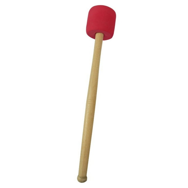SHISUYAN 1 Pce Tambour en Mousse avec Manche en Bois pour Percussion Basse (Rouge)