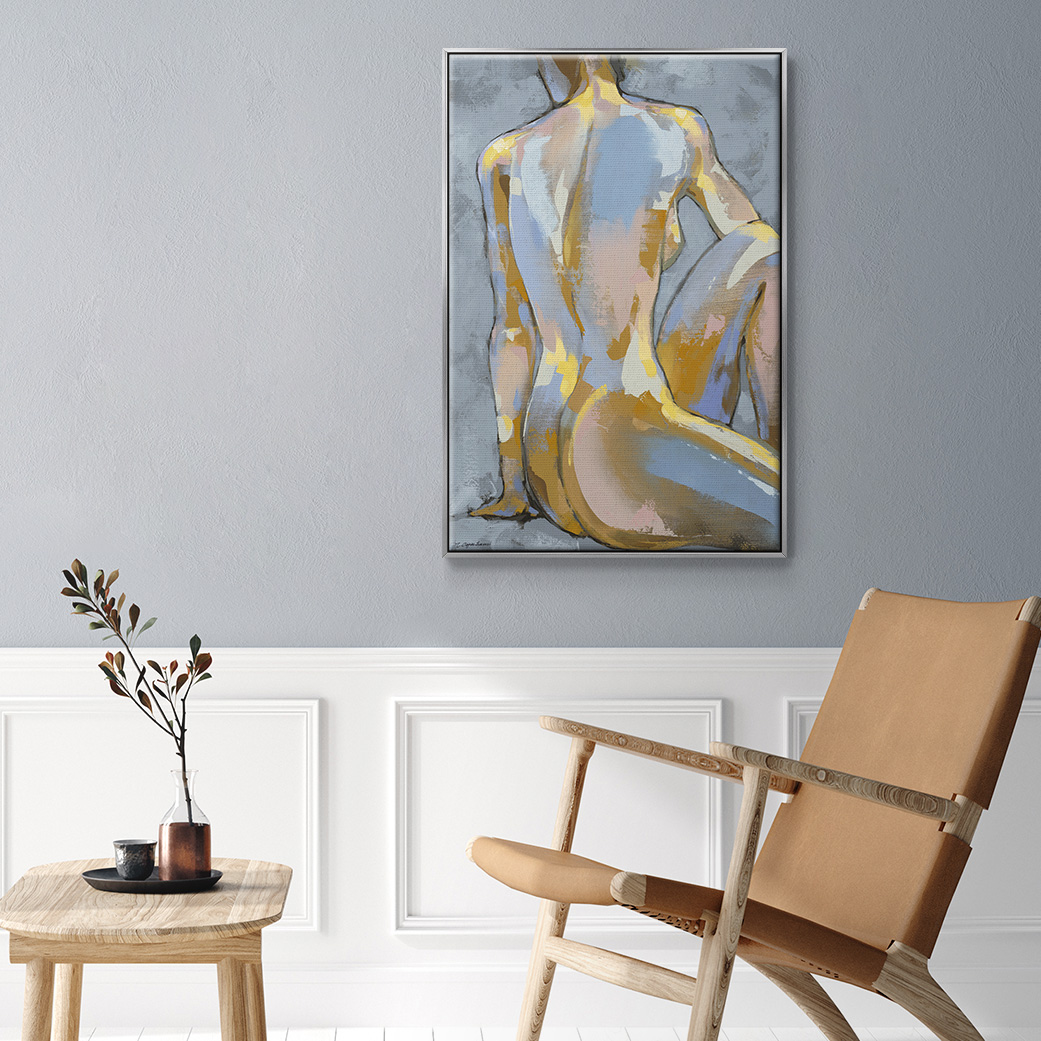 Grey Maiden II Framed Premium Gallery Wrapped Canvas - Ready to Hang - 25 x 37 - Silver Floating Frame