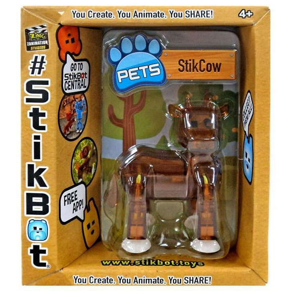 Stikbot Pets Series 2 StikCow Figure (Brown)