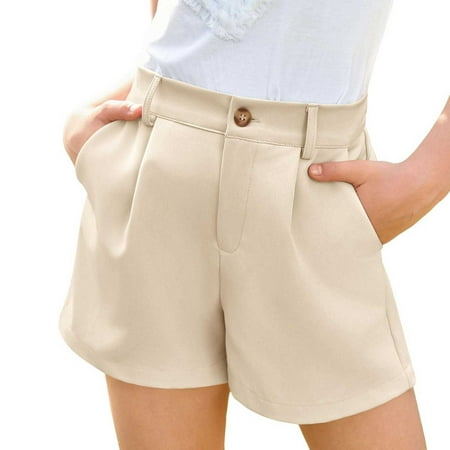 LWNYDPLSD Bike Shorts Baby Girl Clothes Teen Girls Basketball Clothes Red Athletic Shorts 18 Months Clothes 2 in 1 Shorts Khaki 9-10 Years