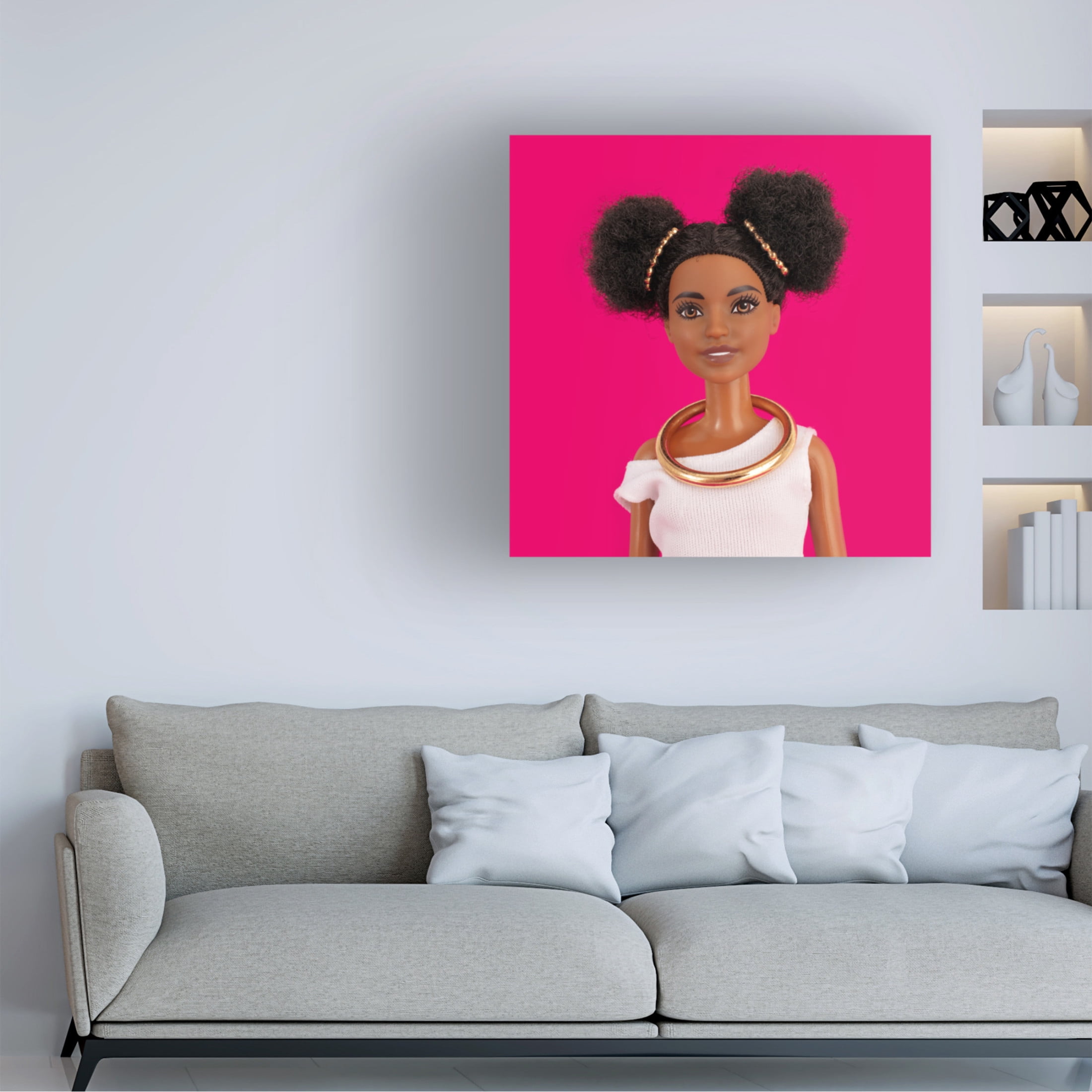 Canvas Wall Art - Julia Ramiro 'Portrait3.1' Wall Art for Living Room, Bedroom, or Office Décor by Trademark Fine Art - 14 x 14 Inches