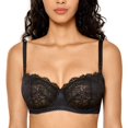 thumbnail image 3 of Sostén DOBREVA 34B Balconette Push Up Transparente con Encaje Negro, 3 of 7